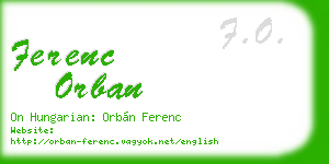 ferenc orban business card